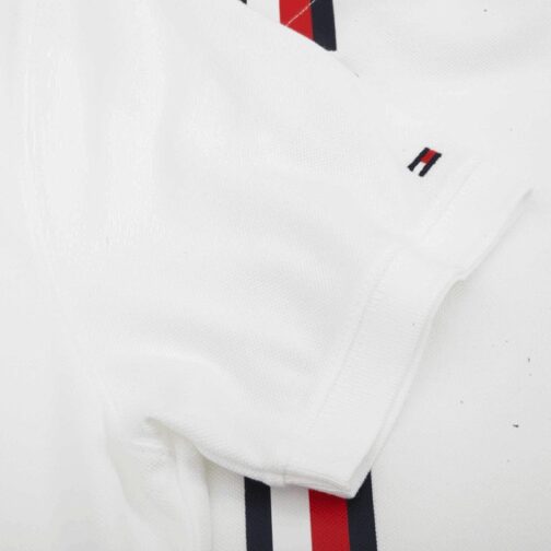 Polo avec bande tricolore au dos