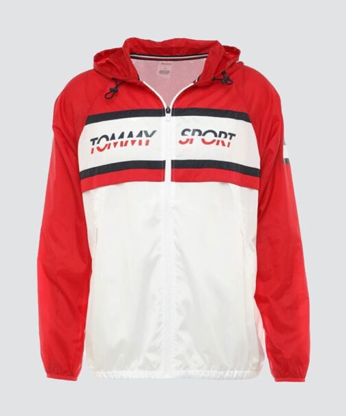 TOMMY SPORT Coupe-Vent Chest Logo 0090 Rouge Blanc