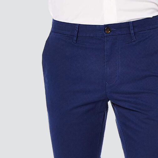 TOMMY HILFIGER - Pantalon chino - coupe droite - bleu foncé et noir