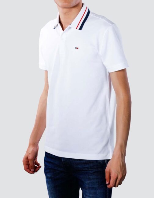 Tommy Jeans - Polo - col rayé Blanc