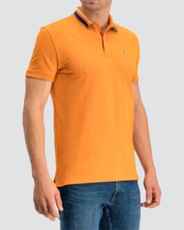 Tommy Jeans – Polo – Orange Col rayé