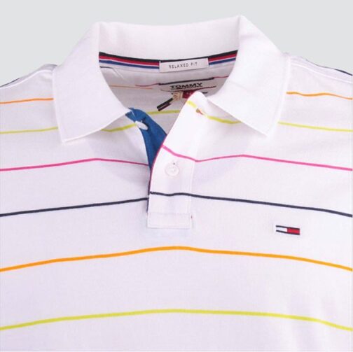 Tommy Jeans Polo à Rayures blanc
