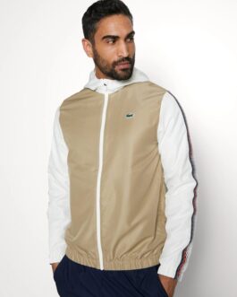 Lacoste – Ensemble survêtement – Beige et Blanc